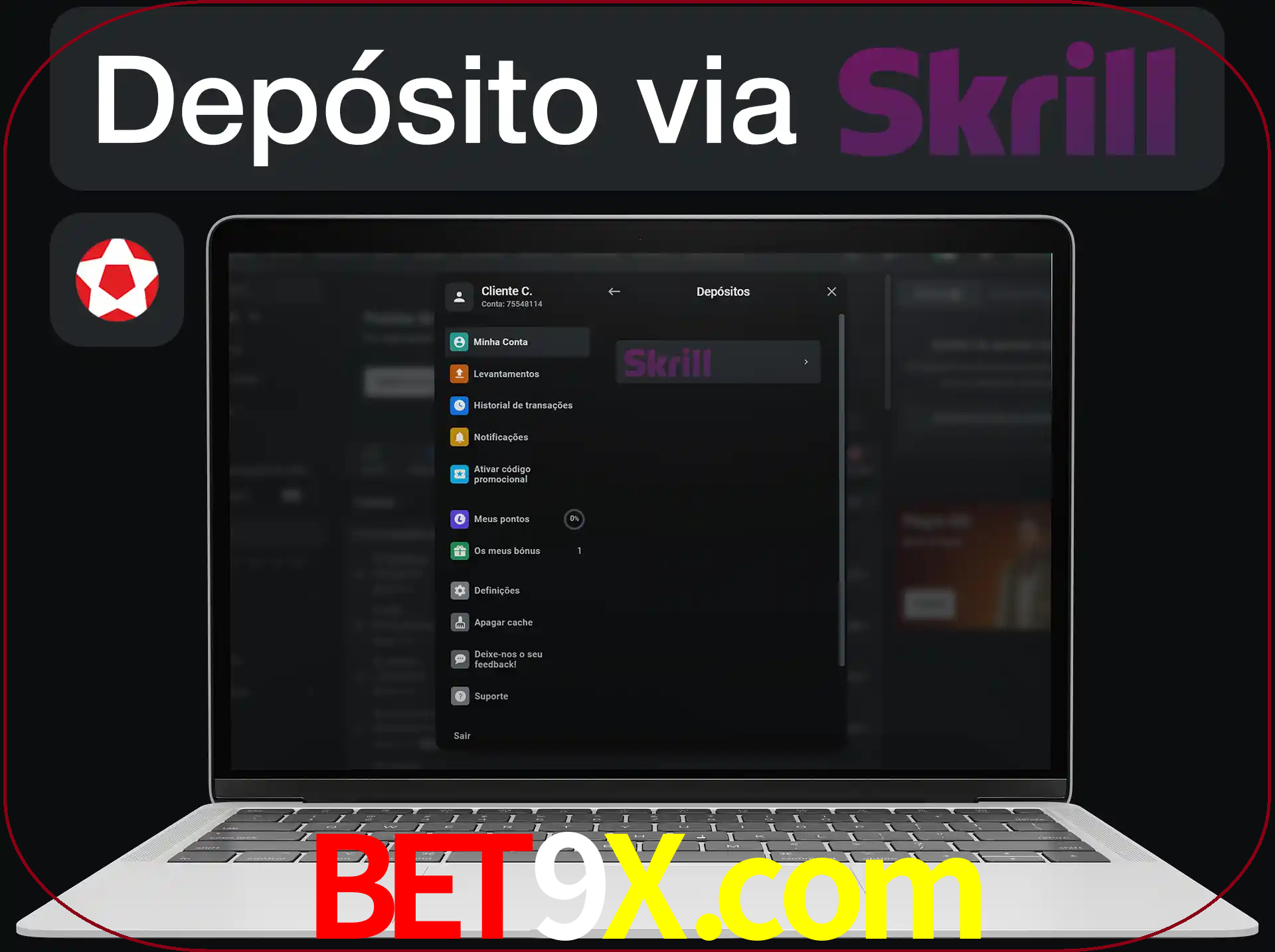 Fazer depósitos com Skrill.